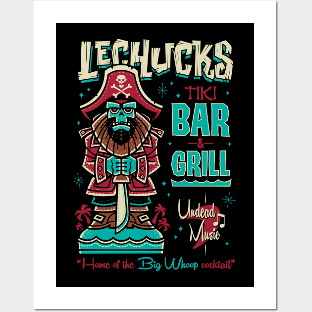 Lechucks Tiki Bar - Monkey Island - Retro Video Game Ghost Pirate Wall Art by Nemons